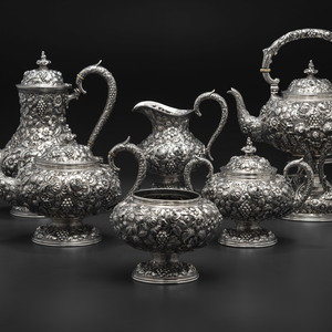An American Repousse Silver Six Piece 2f55f4