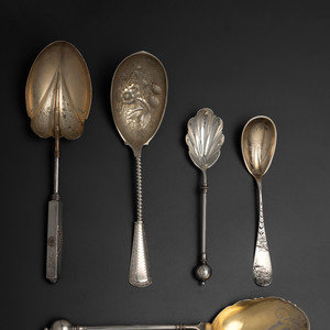 Five American Silver Serving Spoons Second 2f55fe