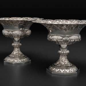 A Pair of American Repousse Silver