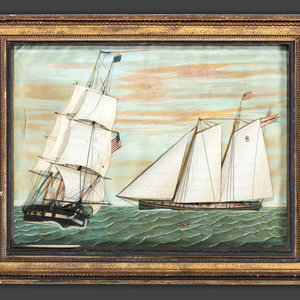 American School 19th Century Ship 2f5606