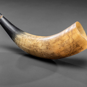 An American Engraved Powder Horn 18th 2f5602