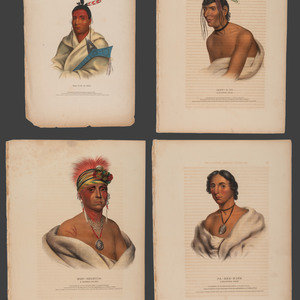 Four Hand-Colored Lithographs by