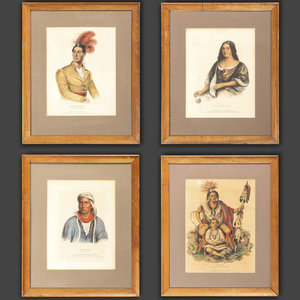 Four Hand-Colored Lithographs by