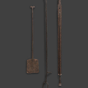 Three Forged Iron Tools 19th Century a 2f56b0