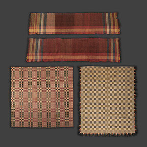 Two Woven Coverlets and a Pair