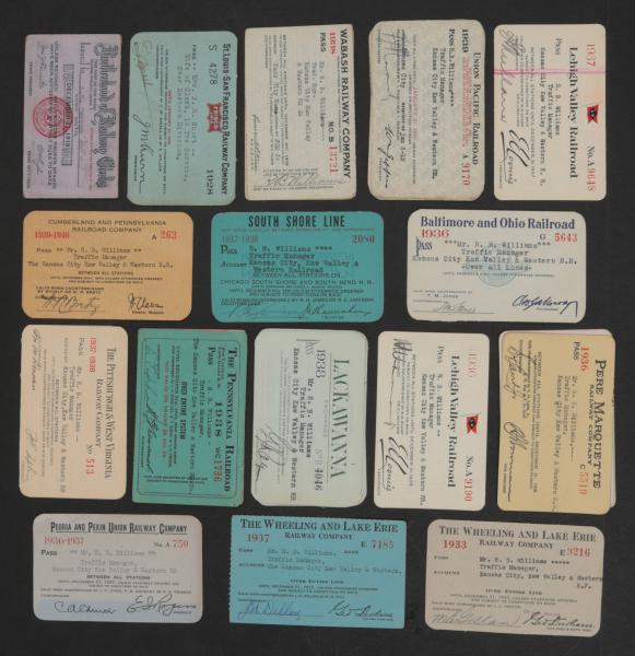 A COLLECTION 127 RAILROAD PASSES DATED