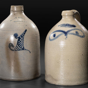 Two Cobalt-Decorated Stoneware