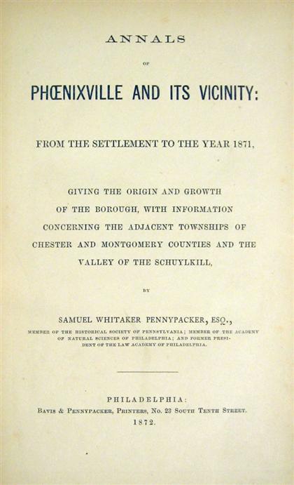 1 vol Pennypacker Samuel Whitaker  4bbe8