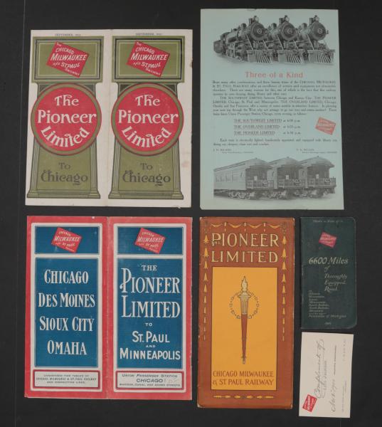 33 PIECES OF C.M.ST.P.&P. RAILROAD EPHEMERA