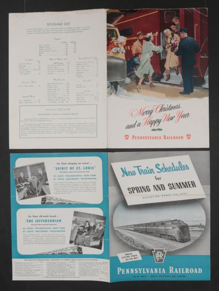 18 PIECES OF PENNSYLVANIA RAILROAD EPHEMERA