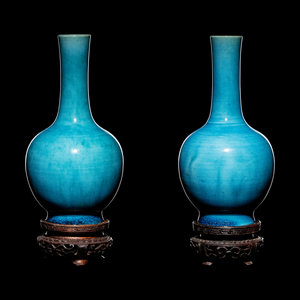 A Pair of Chinese Turquoise Glazed