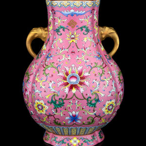 A Chinese Famille Rose Porcelain Lotus