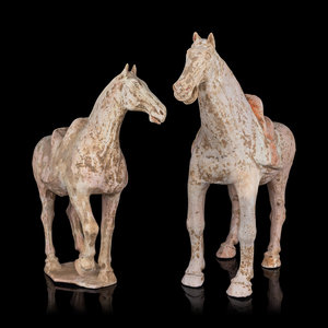 Two Chinese Pottery Horses Possibly 2f57f8