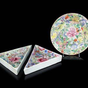 Three Chinese Famille Rose Porcelain