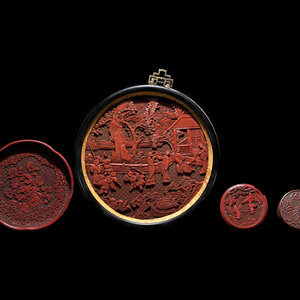 Four Chinese Cinnabar Lacquer Articles
19th