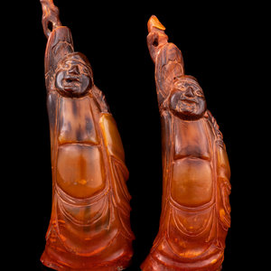 A Pair of Chinese Carved Buffalo