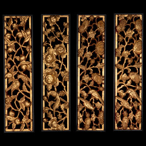 Four Chinese Gilt Wood Panels
19th