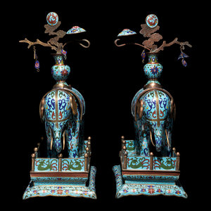 A Pair of Chinese Cloisonné Enamel