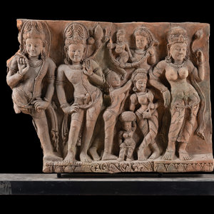 A Large Indian Carved Sandstone