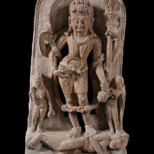 An Indian Stone Carving of Deities
of