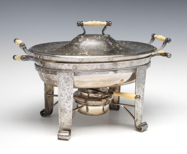 A STERLING CHAFING DISH FOR SHREVE  2f598b