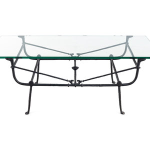 A Cast Iron and Glass Low Table 2f59c7