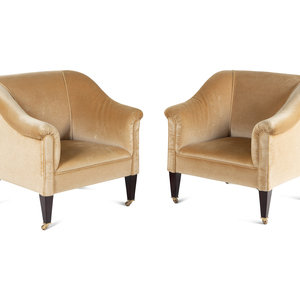 A Pair of George Smith Velvet Upholstered