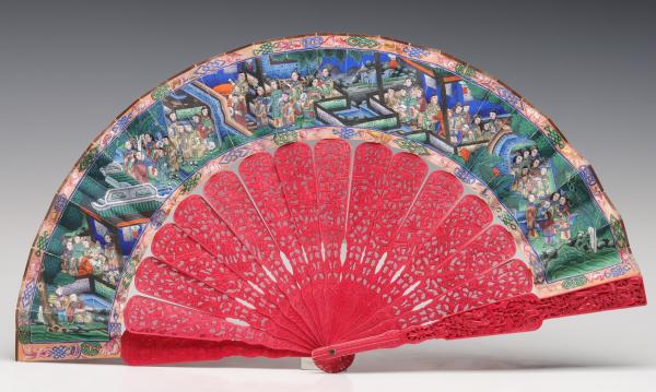 A LATE 19C. CHINESE EXPORT HAND FAN