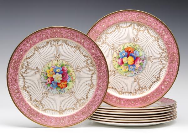 NINE ROYAL WORCESTER CABINET PLATES