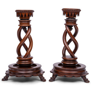 A Pair of Victorian Carved Walnut