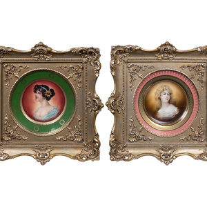A Pair of Vienna Porcelain Cabinet