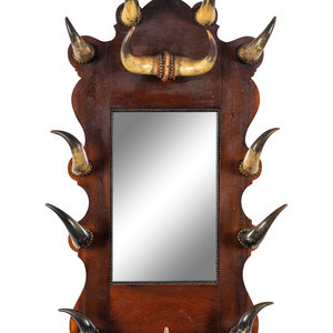 A Victorian Horn Decorated Mirror Late 2f5a97