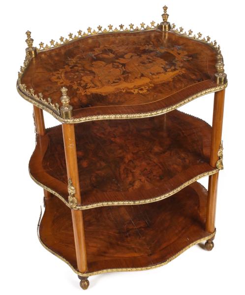 A NAPOLEON III MARQUETRY ETAGERE 2f5a9f