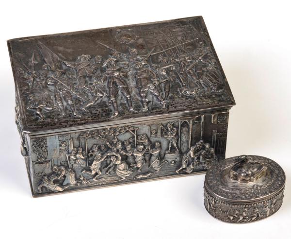 CONTINENTAL SILVER BOXES WITH FIGURES 2f5aa0