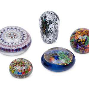 A Group of Five Millefiori Glass 2f5af4