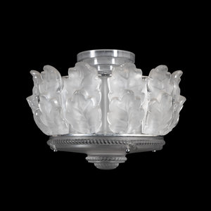 A Lalique Chene Ceiling Fixture
Height