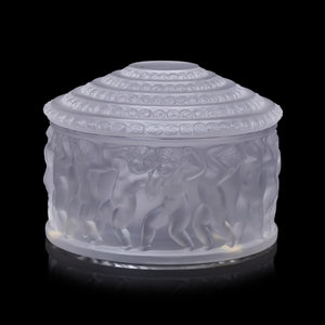 A Lalique Glass Covered Box 20th 2f5b06