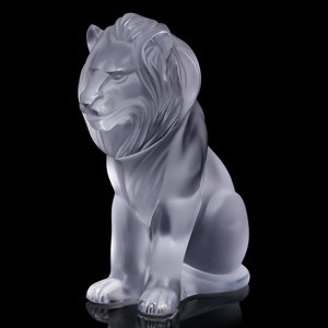 A Lalique Lion Figure
20th Century
with