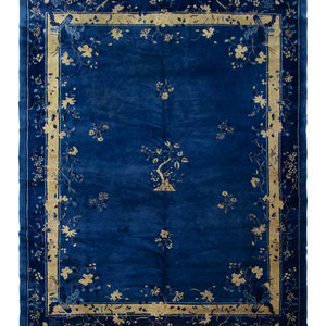 A Chinese Blue and White Wool Rug 20th 2f5b3a