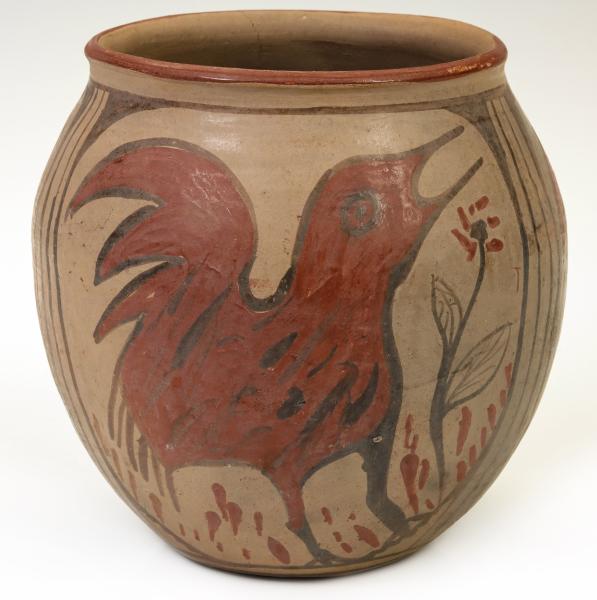 A PUEBLO POTTERY JAR WITH BIRDThe 2f5c35