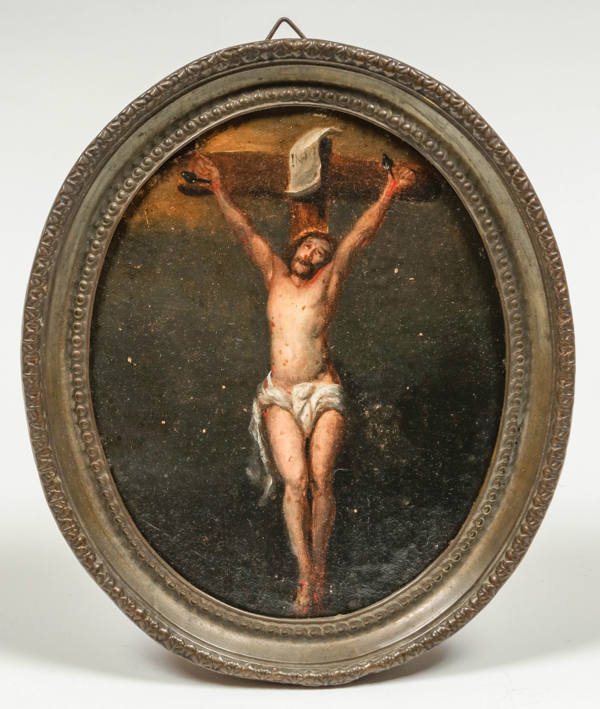 SMALL 18TH CENTURY PAINTING CRUCIFIXION