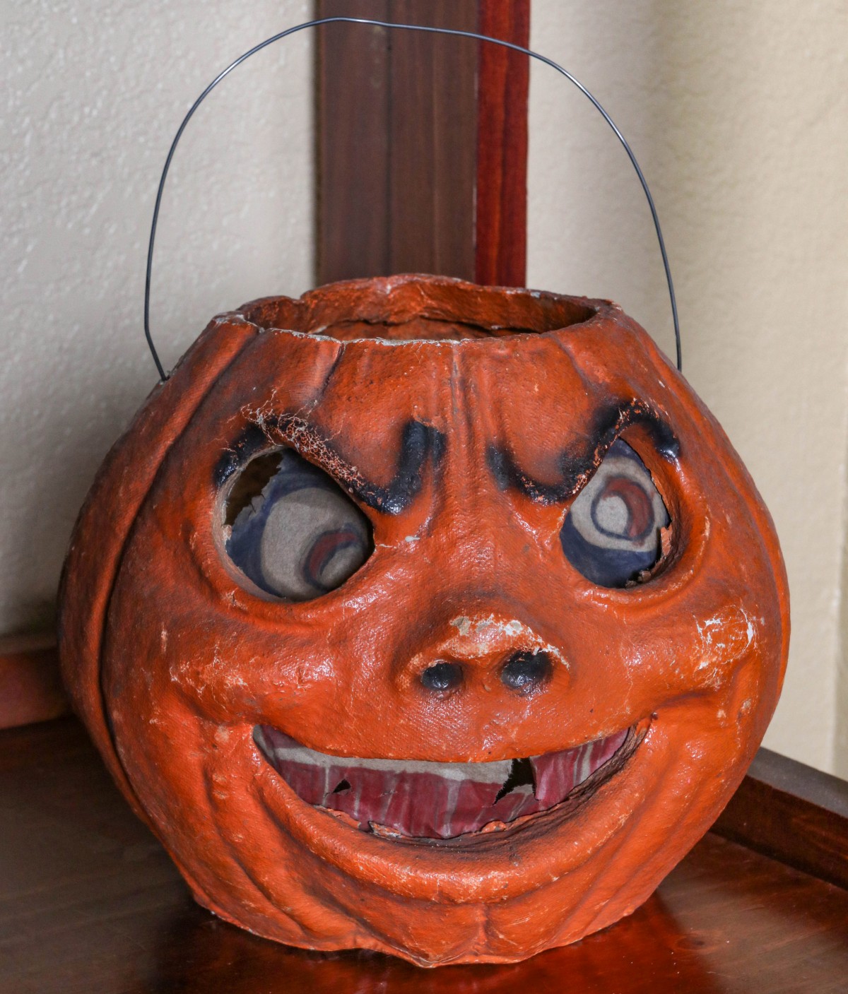 A SCOWLING PAPIER MACHE' HALLOWEEN