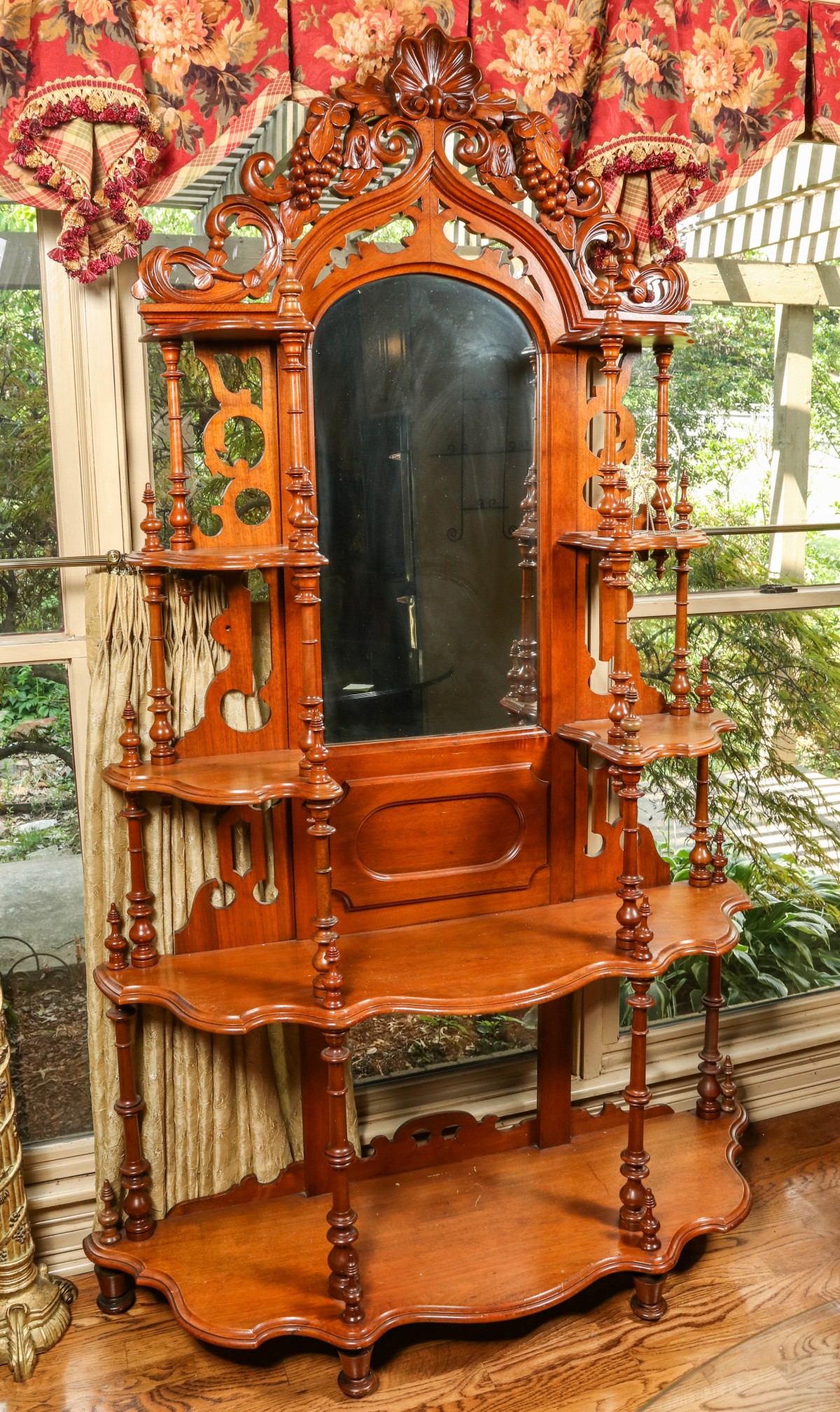 ELABORATE 19TH C ETAGERE W CARVED 2f5ca5