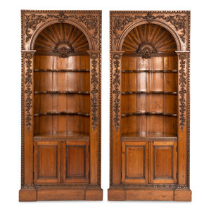 A Pair of English Carved Pine Cupboards Late 2f8423