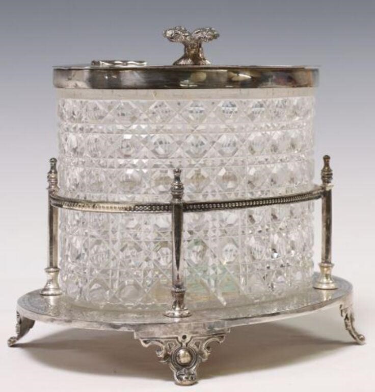 ENGLISH SILVERPLATE & CUT GLASS