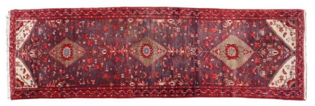 HAND-TIED PERSIAN NEHAVAND RUNNER,