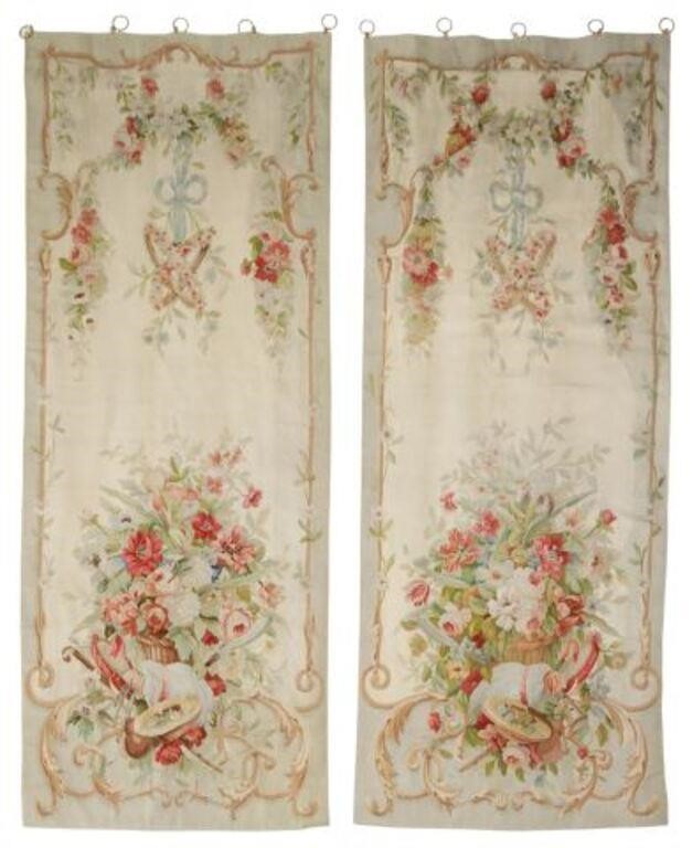  2 AUBUSSON WOVEN TAPESTRY ENTRE FENETRE 2f8482