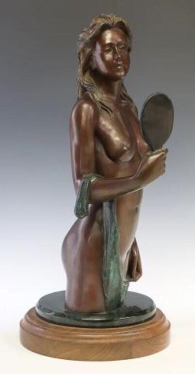 PATINATED BRONZE SCULPTURE FEMALE 2f84d3