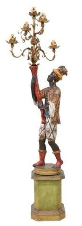 BLACKAMOOR FIGURAL CARVED FIVE LIGHT 2f84f6