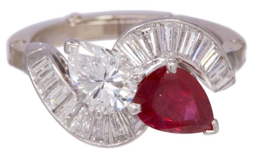 ESTATE 14K WHITE GOLD RUBY 1 25CTTW 2f850e